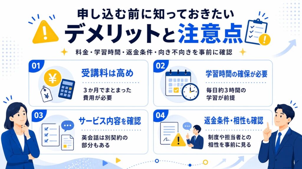 申し込む前に知っておきたいデメリットと注意点