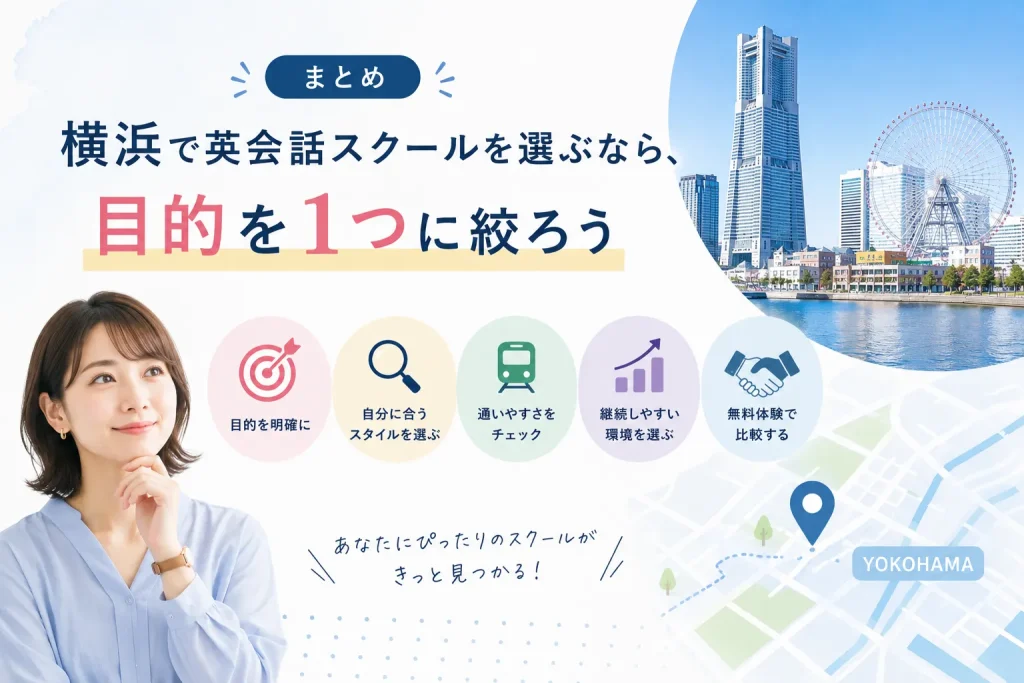まとめ|横浜で英会話スクールを選ぶなら、目的を1つに絞ろう