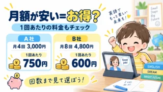 子供オンライン英会話7社の月額料金を比較