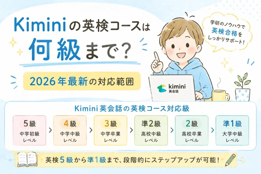 Kiminiの英検コースは何級まで？2026年最新の対応範囲