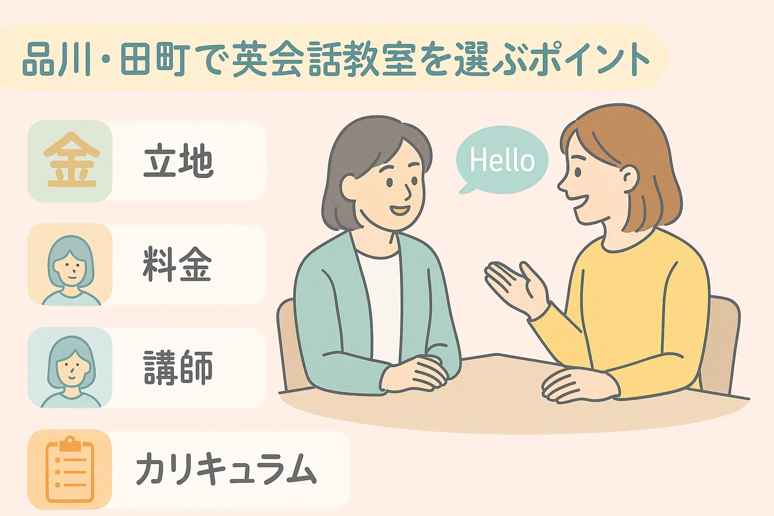 品川・田町で英会話教室を選ぶポイント