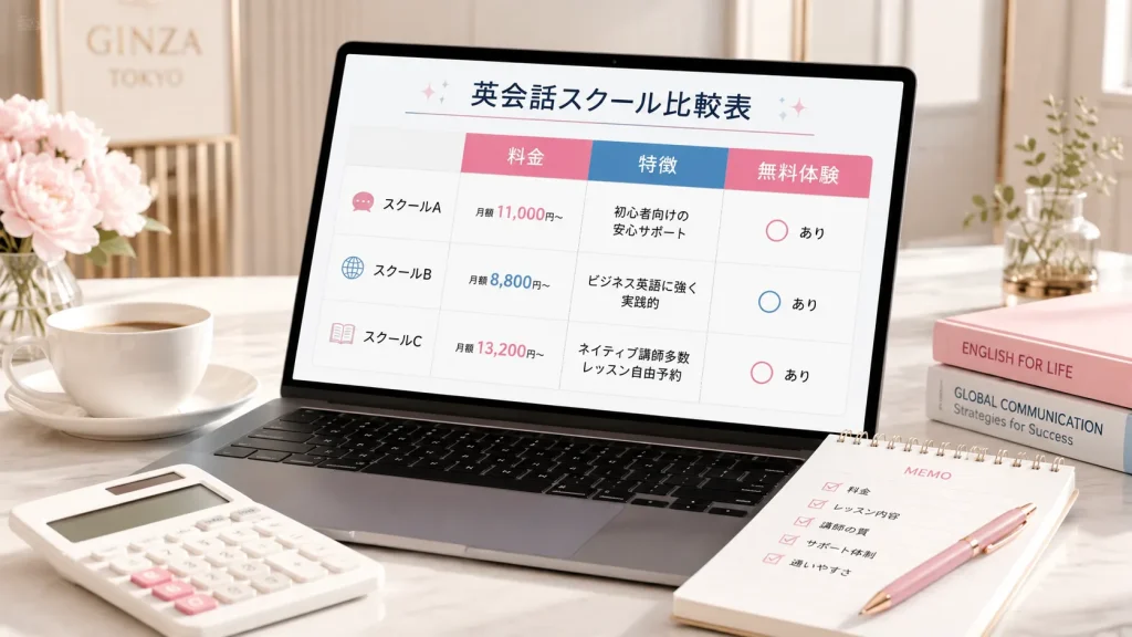銀座有楽町の英会話スクール料金比較