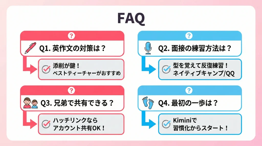 英検対策のよくある質問と解決先の案内