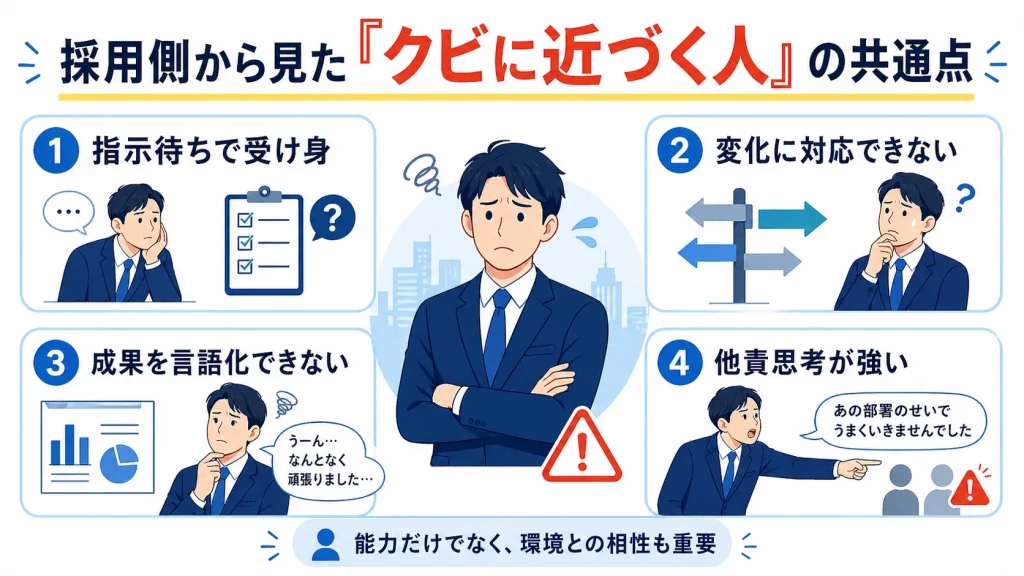 採用側から見た「クビに近づく人」の共通点