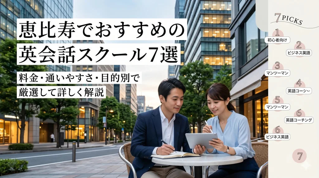 恵比寿でおすすめの英会話スクール7選を詳しく紹介する特集イメージ