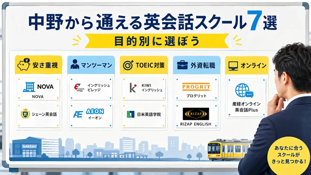 中野のおすすめ英会話スクール7選【詳細解説】