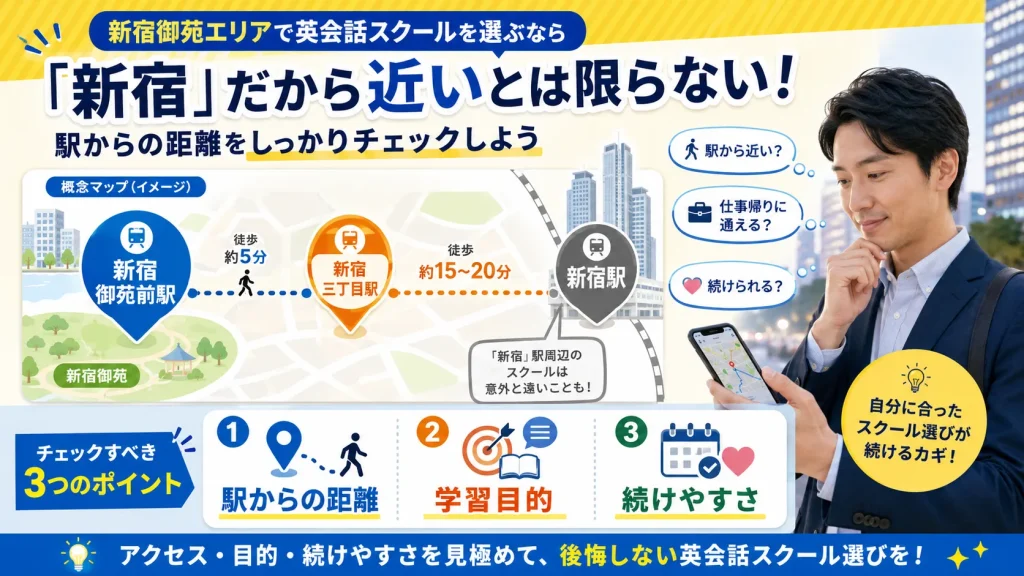 新宿御苑で英会話スクールを選ぶときの3つの注意点