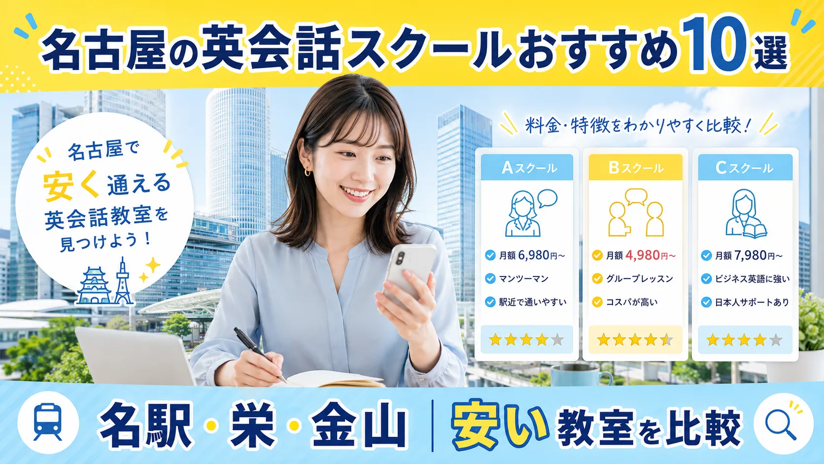 名古屋の英会話スクールおすすめ10選を名駅・栄・金山で比較