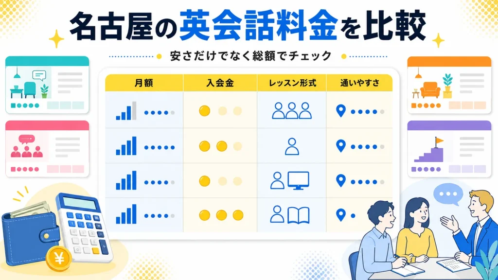 名古屋の英会話スクール料金比較と安い教室の選び方