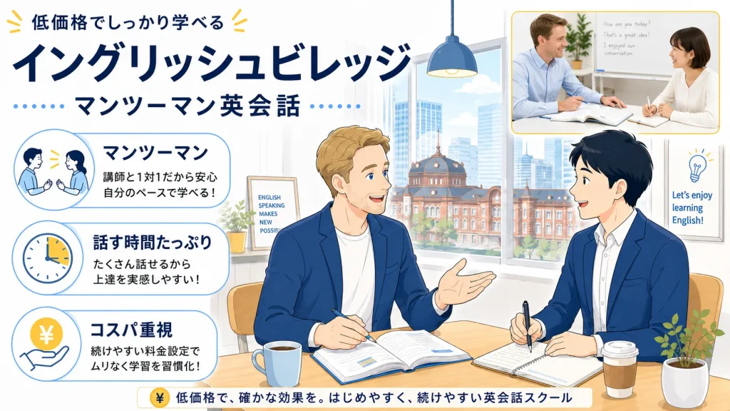 イングリッシュビレッジ|マンツーマンを安く受けたい人に最有力