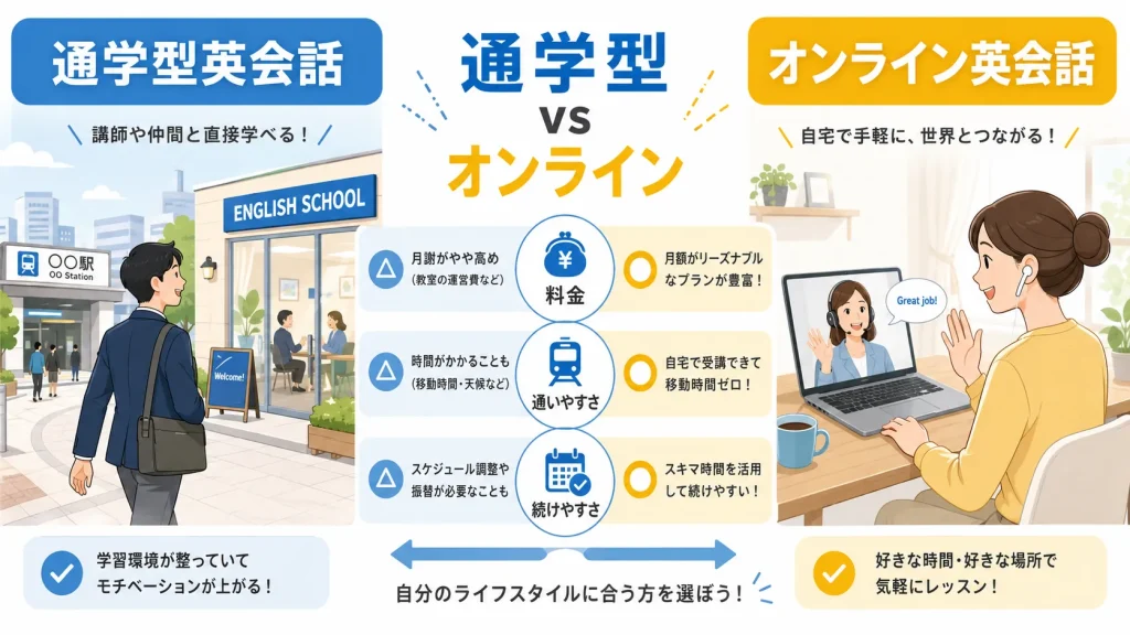 通学より安く続けたい人はオンライン英会話もおすすめ