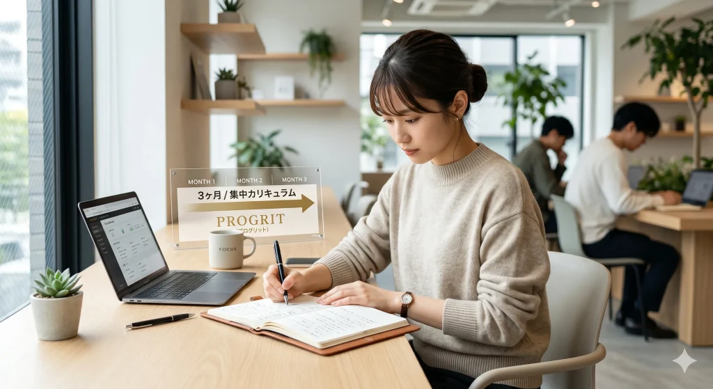 短期3ヶ月で集中したいなら → プログリット（PROGRIT）
