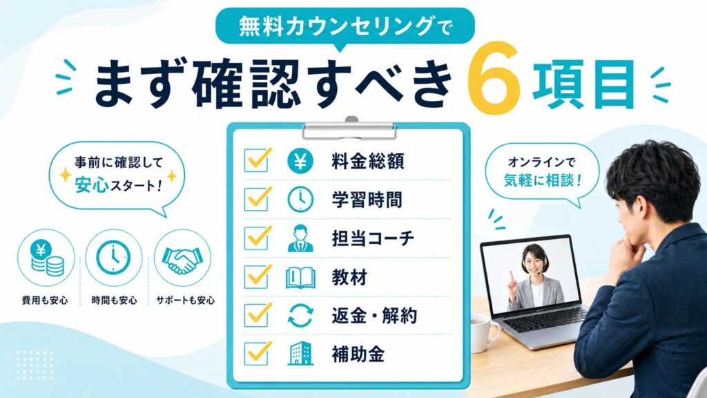 英語コーチングスクール無料カウンセリングでまず確認すべき6項目
