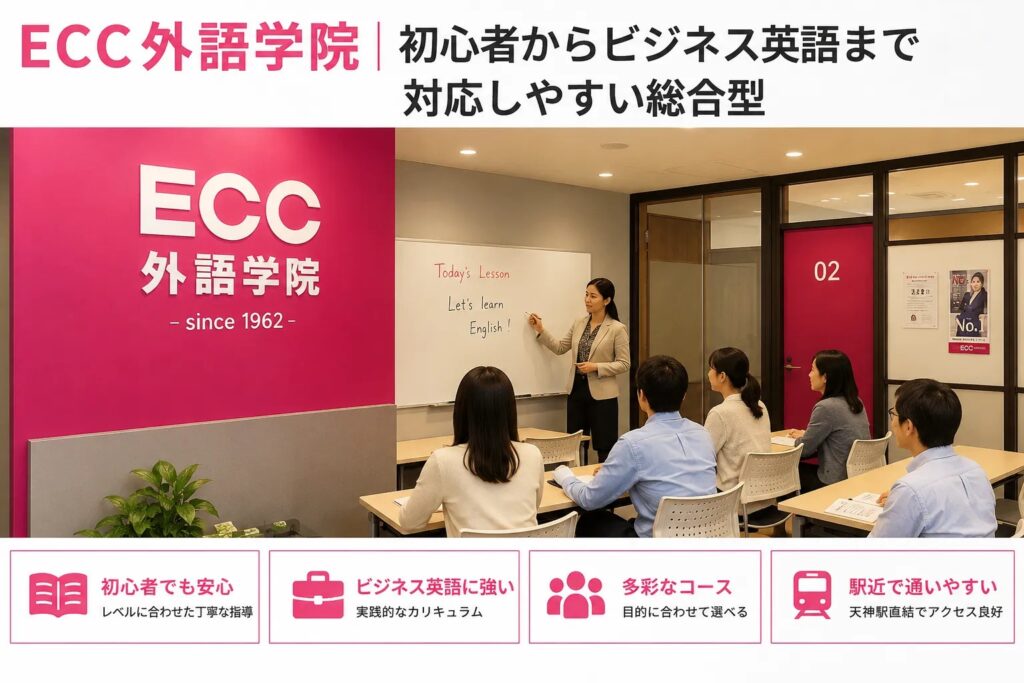 ECC外語学院|初心者からビジネス英語まで対応しやすい総合型