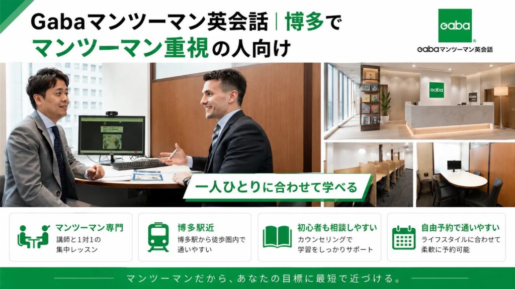 Gabaマンツーマン英会話|博多でマンツーマン重視の人向け